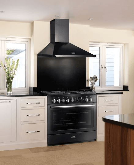 Falcon Black 90cm Canopy Rangehood