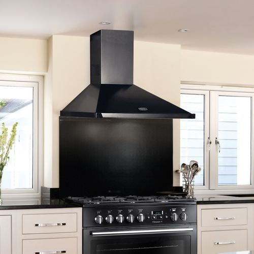 Falcon Black 90cm Canopy Rangehood