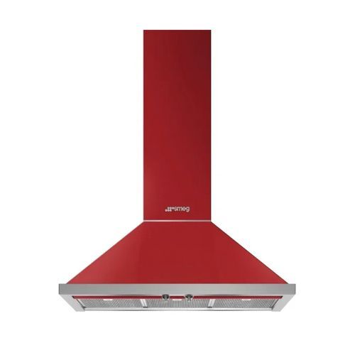 Smeg Portofino 90cm Wallmount Canopy Rangehood - Red