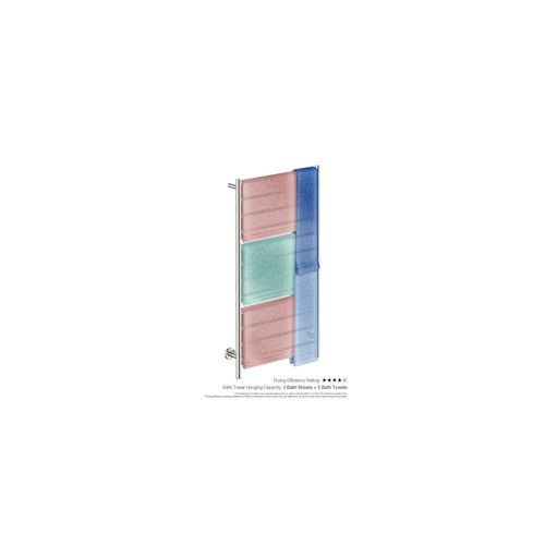 NATURAL 12 Bar 650mm Straight Heated Towel Rail with PTSelect Switch