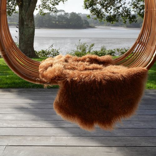 Tibetan Lambskin Rug - Caramel
