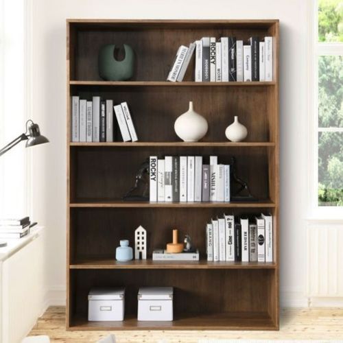 Stax Hardwood Bookcase | Rustic Walnut | Wide 1.2m