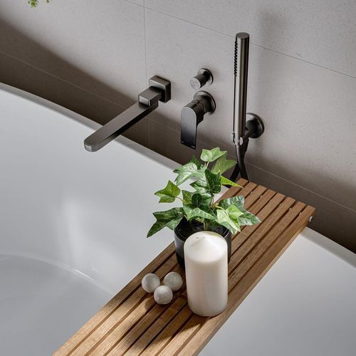Bianca Shower Mixer & Divertor Back Plate | Gun Metal