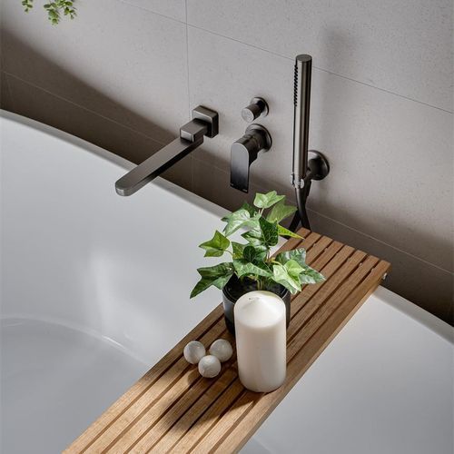 Bianca Shower Mixer & Divertor Back Plate | Gun Metal
