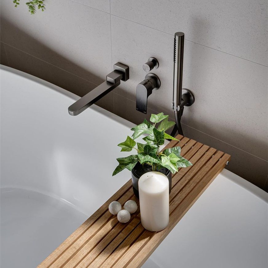 Bianca Shower Mixer & Divertor Back Plate | Gun Metal