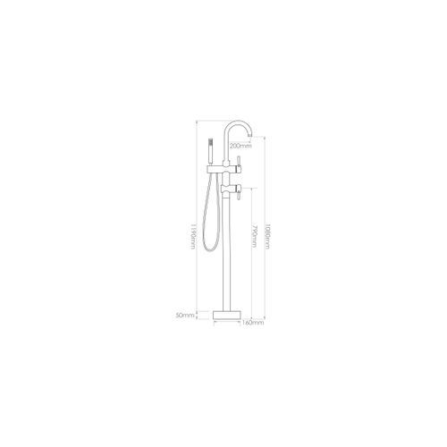 Voda Floor Mount Bath Filler, Mixer & Hand Shower VBS052
