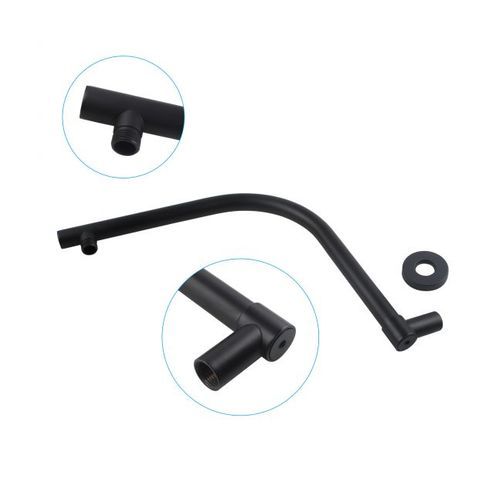 Gooseneck Square Shower Arm Matte Black