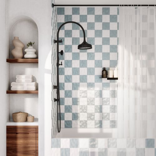 Kingsley Shower Rail Set | Matte Black