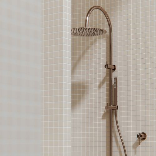 Zen SS316L Twin Shower | Brushed Bronze