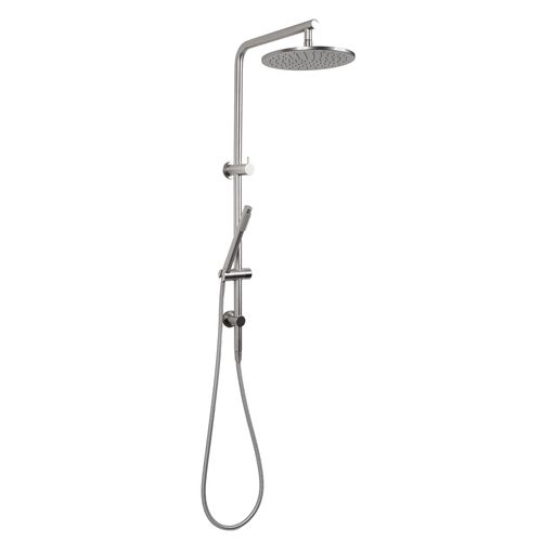 Mira Brushed Nickel Shower Rail Twin Set