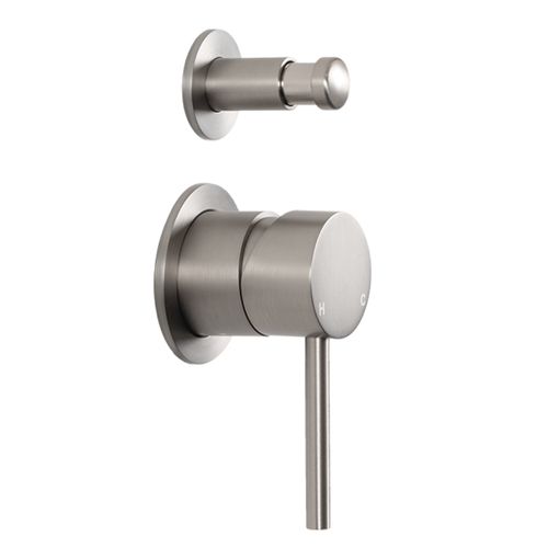 Mira Brushed Nickel Wall Mixer with divertor