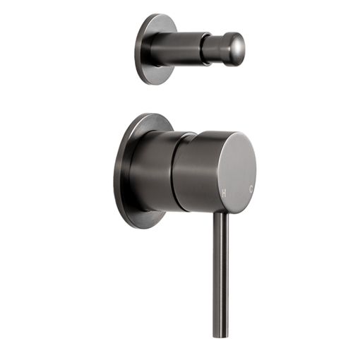 Mira Brushed Gunmetal Wall Mixer with divertor