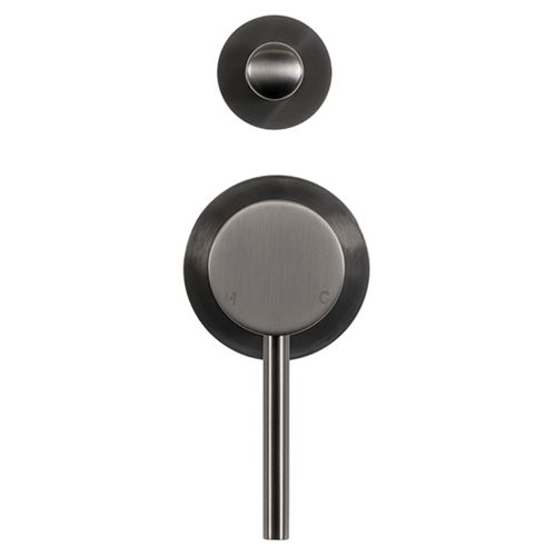Mira Brushed Gunmetal Wall Mixer with divertor