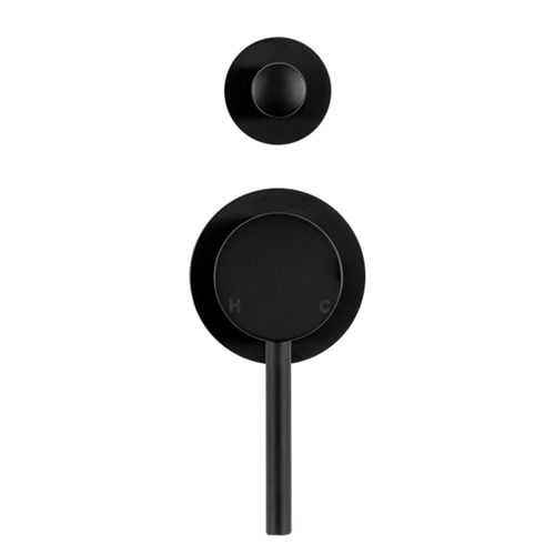 Mira Matte Black Wall Mixer with divertor