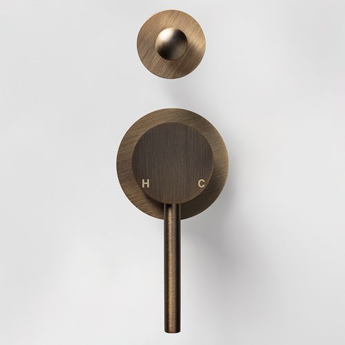 Mira Brushed Vintage Antique Brass Wall Mixer with dive