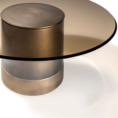Tau Steel Vetro Side Table