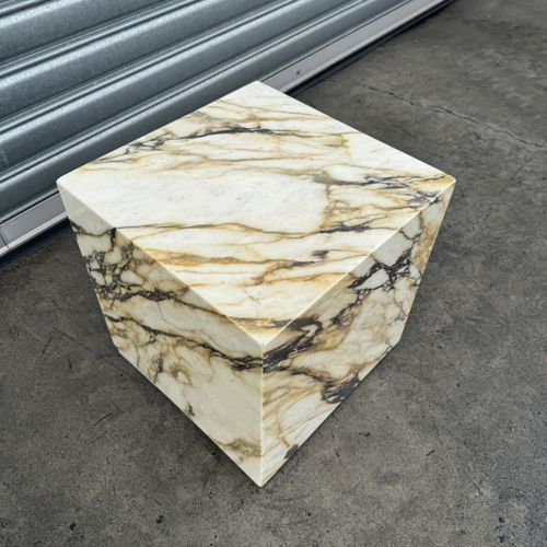 Cube Side Table-Viola Calacatta Marble | Natural Stone Co.
