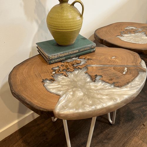 Macrocarpa and Epoxy Side Tables