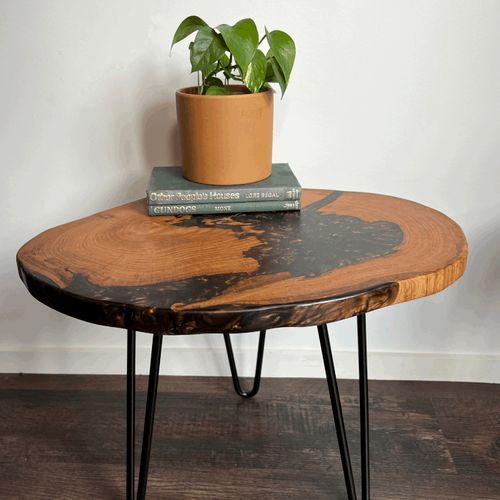 Macrocarpa and Epoxy Side Tables
