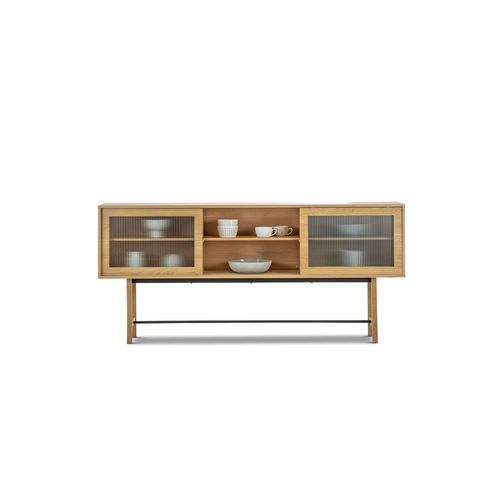 Arae Fluted Glass Sideboard | Natural Oak