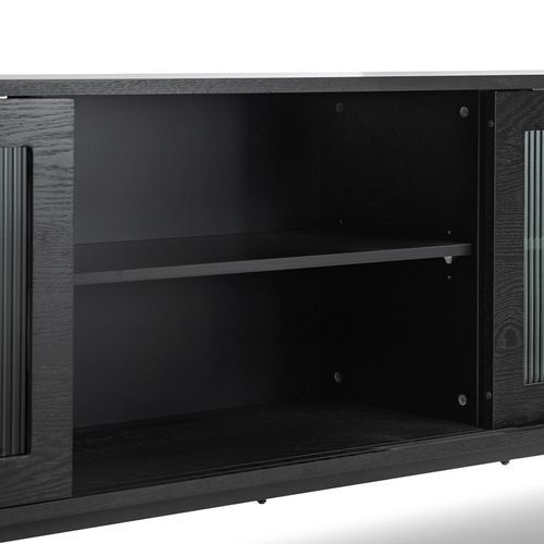 Arae Fluted Glass Sideboard | Black Oak