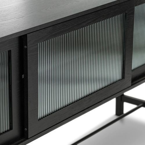 Arae Fluted Glass Sideboard | Black Oak
