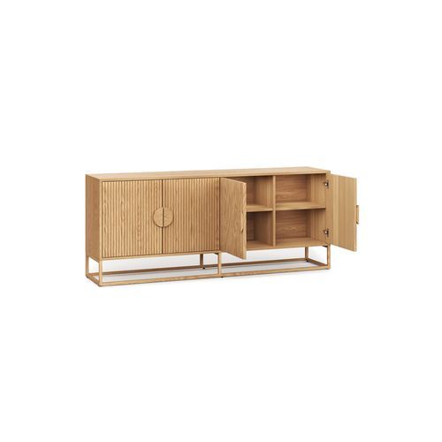 Braxton Ripple Slatted Sideboard | 180cm | Natural Oak