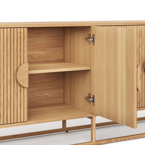 Braxton Ripple Slatted Sideboard | 180cm | Natural Oak