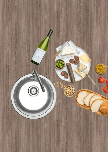 Round Pressed Stainless Steel Sinks by Mercer