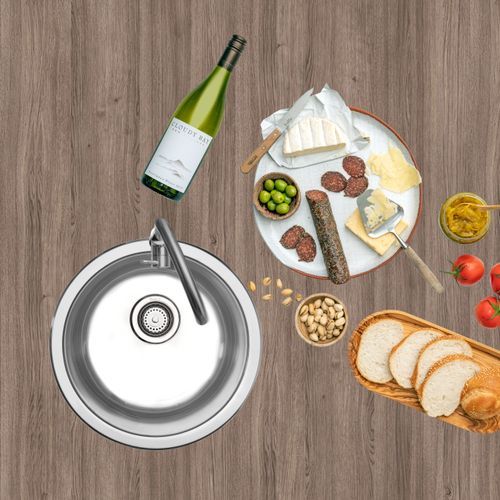 Round Pressed Stainless Steel Sinks by Mercer