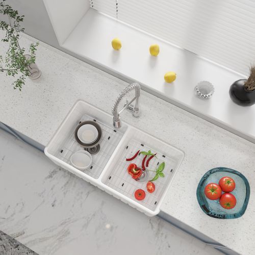 Butlers sink double fluted fireclay 828mm - TK3318TD