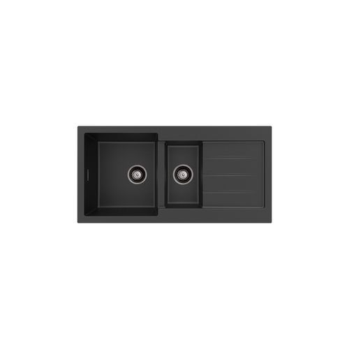 Kuro Granite 32L/14L Double Kitchen Sink with Drainer