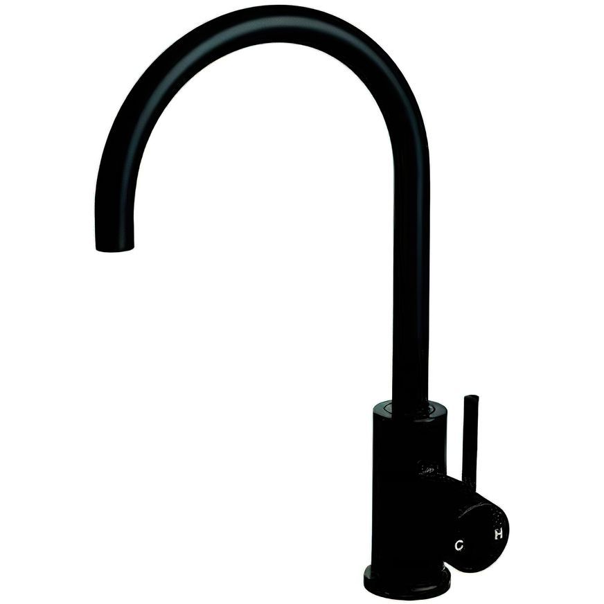 Platinum Gooseneck Sink Mixer Black