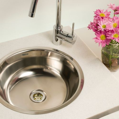 Round Pressed Stainless Steel Sinks by Mercer
