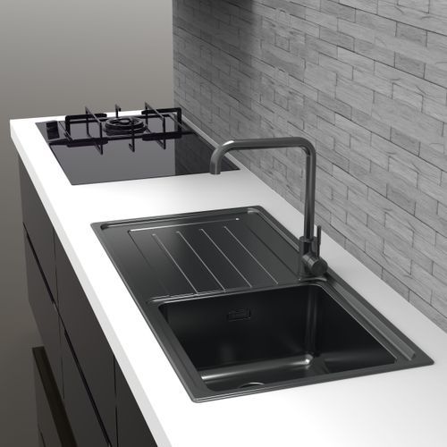 ZOMODO Delta Black Pearl Sink & Drainer