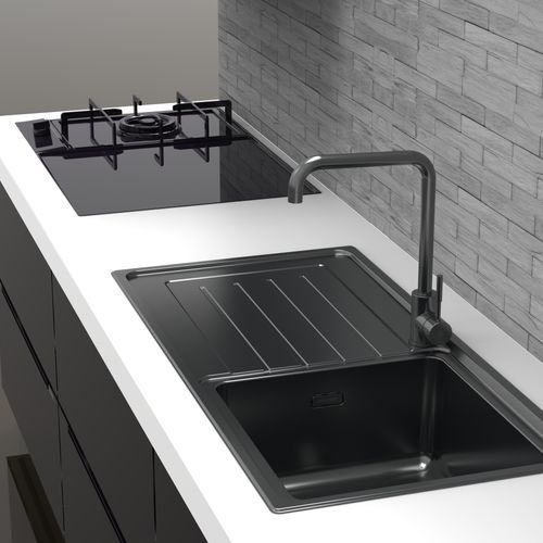 ZOMODO Delta Black Pearl Sink & Drainer