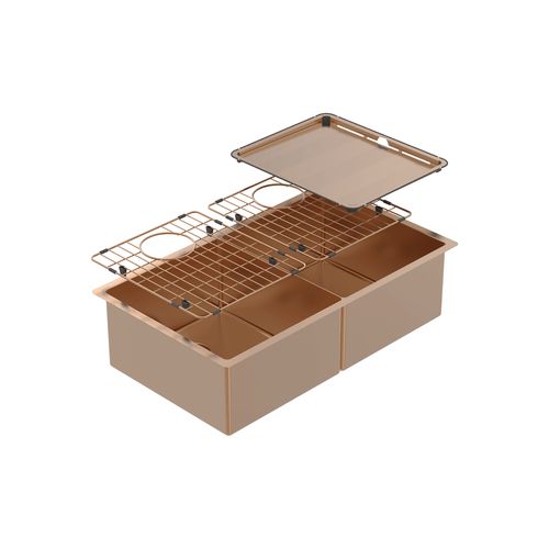Piazza Double Square Bowl Artisan Copper