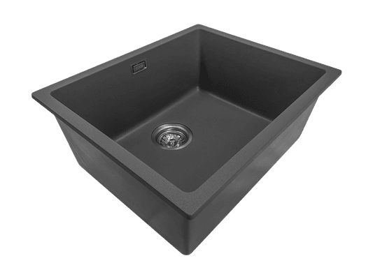 Aura Granite 500mm Single Kitchen Sink Matte Black