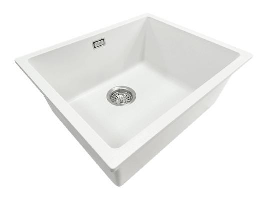 Aura Granite 500mm Single Kitchen Sink Matte White