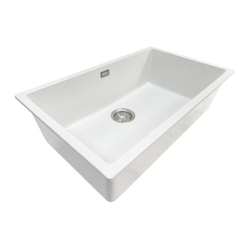 Aura Granite 700mm Single Kitchen Sink Matte White
