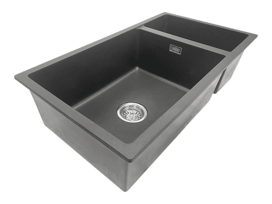 Aura Granite 500/200mm Dual Kitchen Sink Charcoal