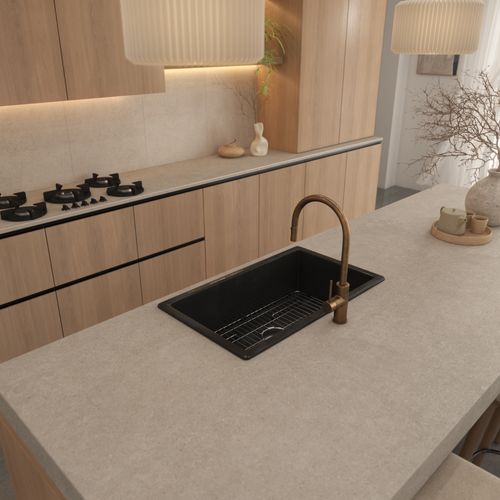 Maurice 813x483 Matte Black Fireclay Single Bowl Sink