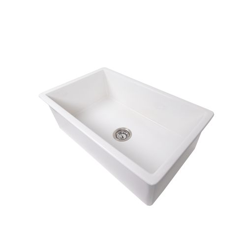Tamsin 813x483 Gloss White Fireclay Single Bowl Sink