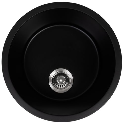 Douglas 460x460 Black Granite Circle Single Bowl Sink