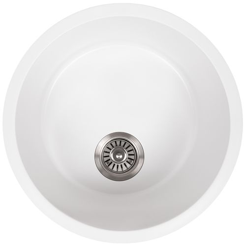 Douglas 460x460 White Granite Circle Single Bowl Sink