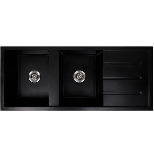 Darlene 1200x500 Black Granite Drainboard Bowl Sink