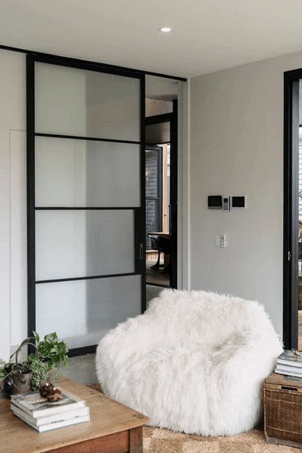 Steel Frame Glass Internal Sliding Doors - Galvanised P
