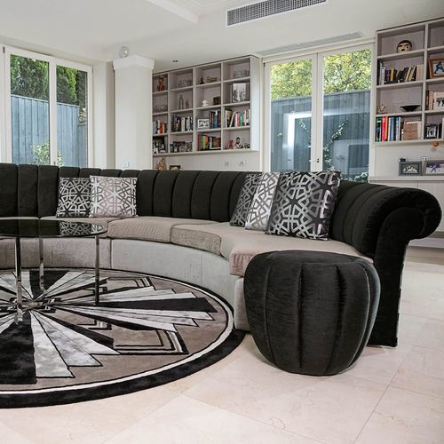 Bespoke Curved Art Deco Sofa