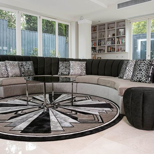 Bespoke Curved Art Deco Sofa