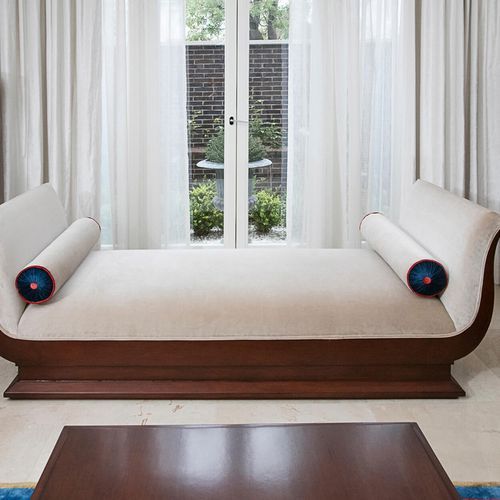 Modern Art Deco Open Back Sofa